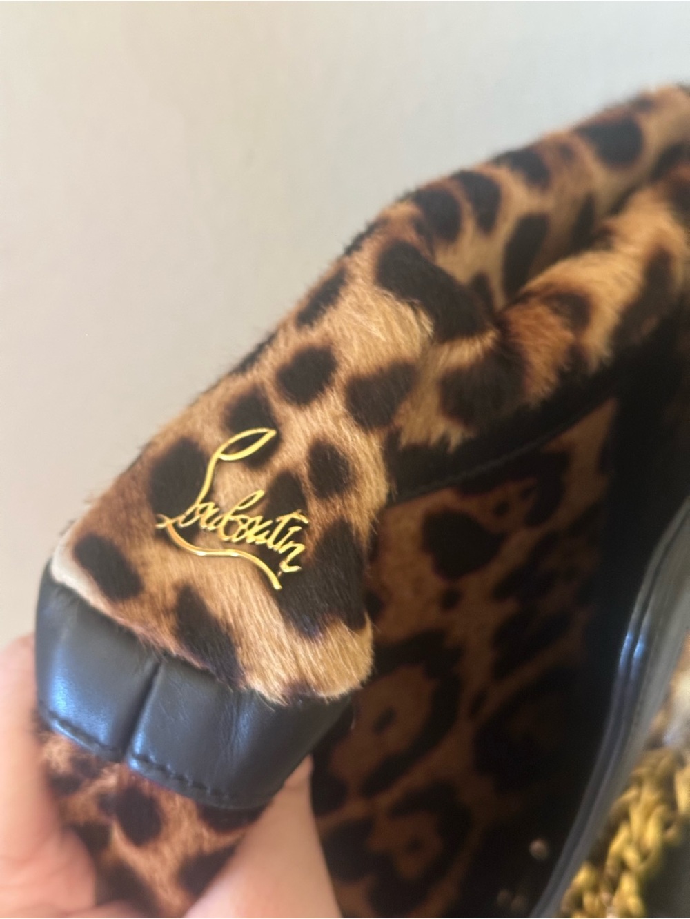 Christian Louboutin sweet charity Leopard Print Shoulder Bag with Gold Chain - Picture 7 of 9